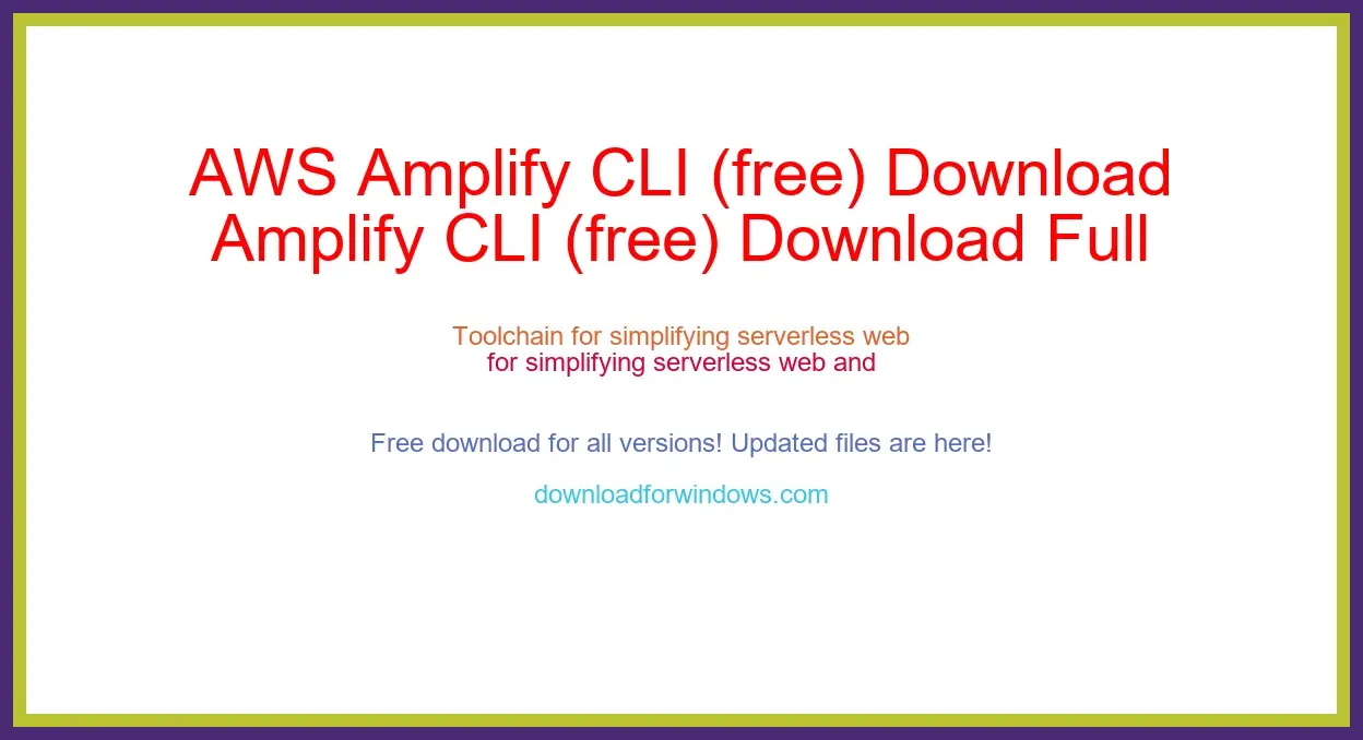 AWS Amplify CLI (free) Download Full | **UPDATE