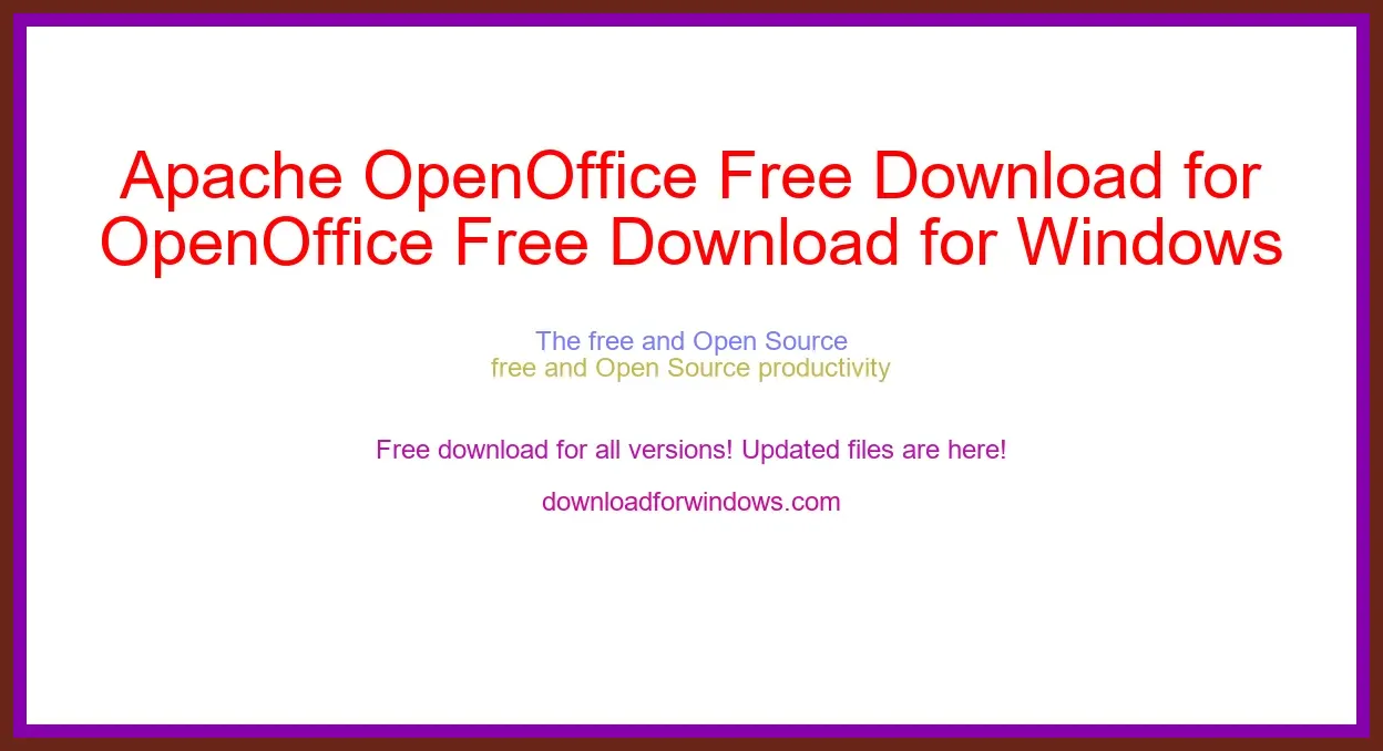 Apache OpenOffice Free Download for Windows & Mac