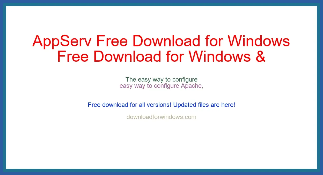 AppServ Free Download for Windows & Mac