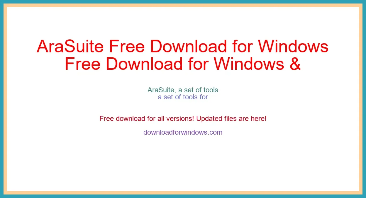 AraSuite Free Download for Windows & Mac