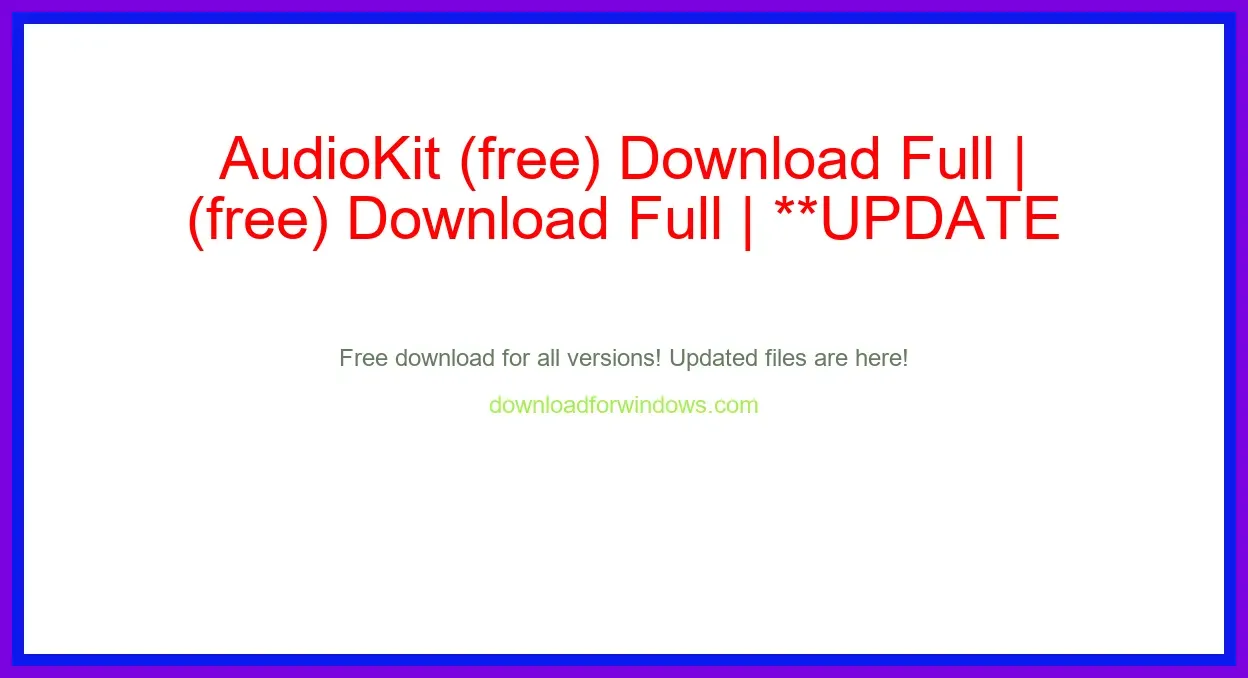 AudioKit (free) Download Full | **UPDATE