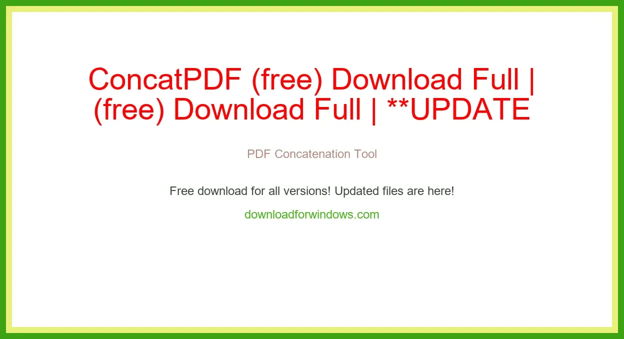 ConcatPDF (free) Download Full | **UPDATE