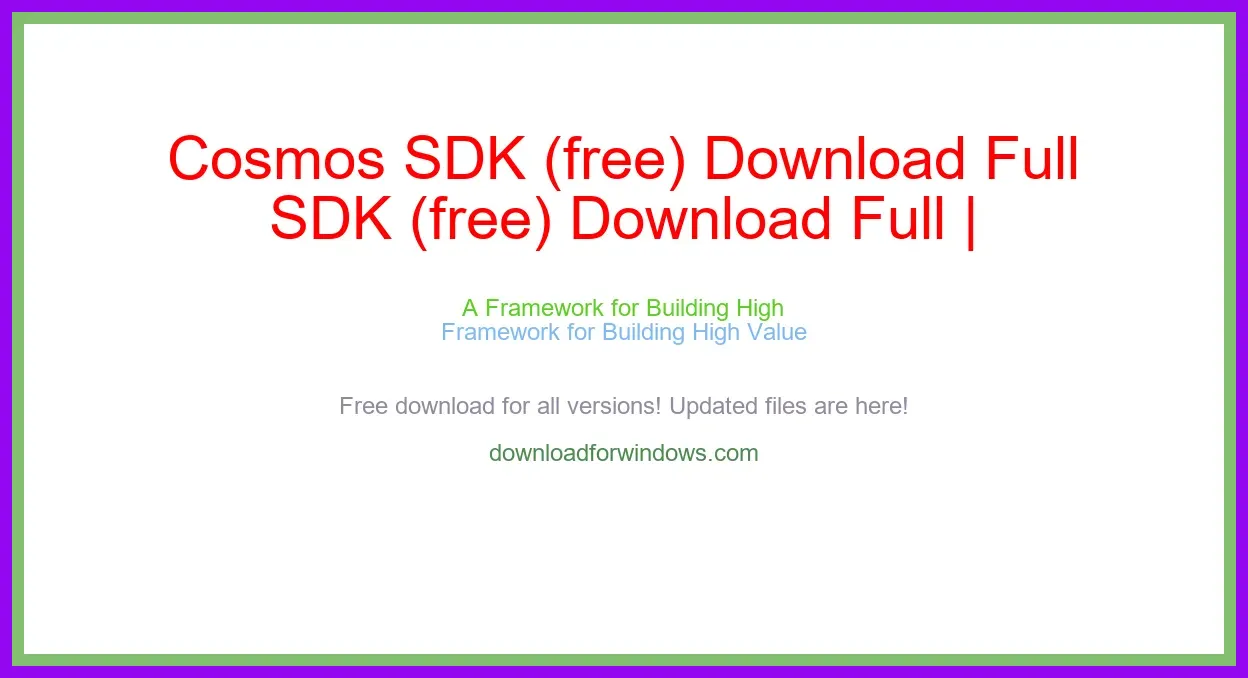 Cosmos SDK (free) Download Full | **UPDATE
