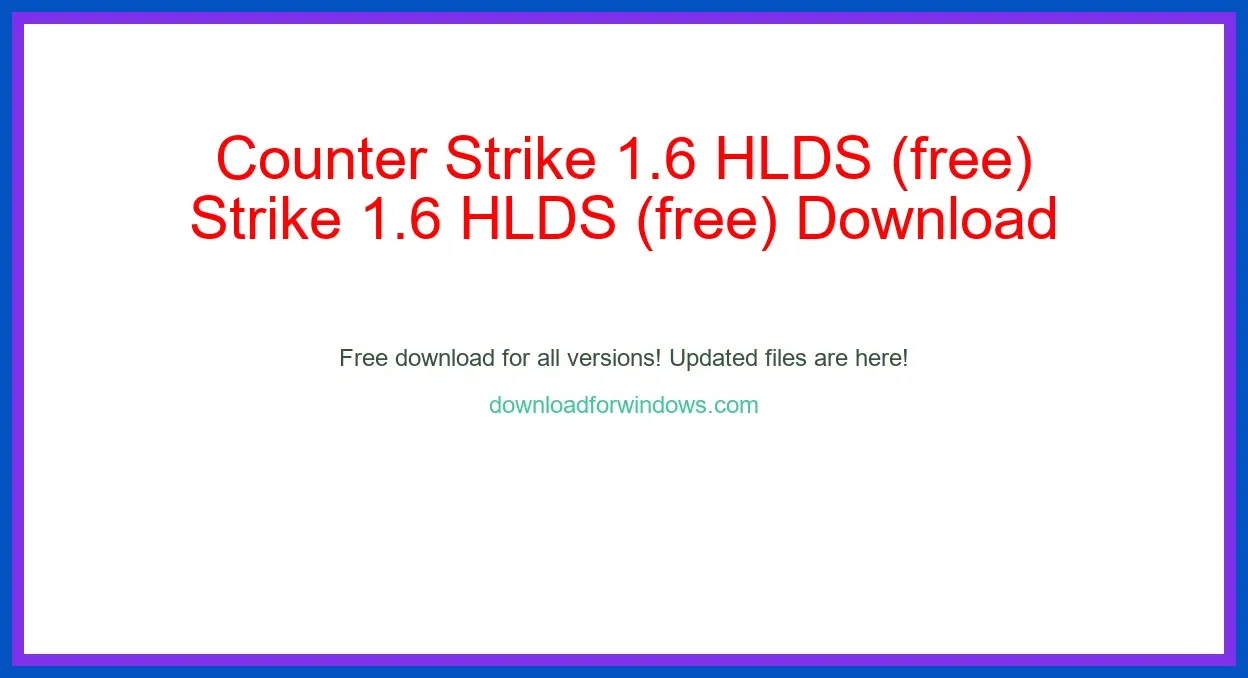 Counter Strike 1.6 HLDS (free) Download Full | **UPDATE