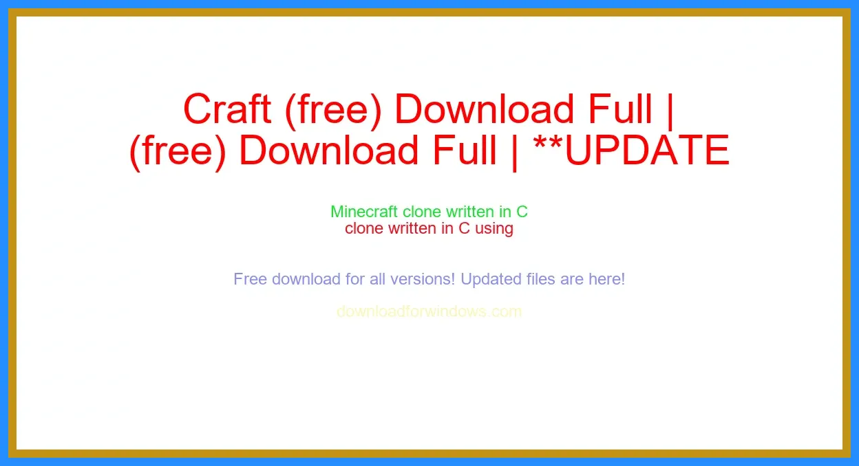 Craft (free) Download Full | **UPDATE