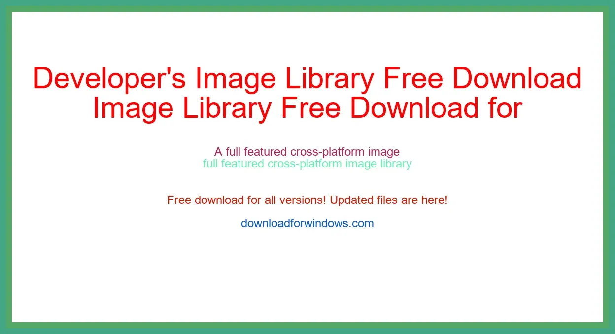 Developer's Image Library Free Download for Windows & Mac