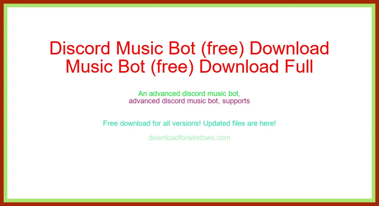 Discord Music Bot (free) Download Full | **UPDATE