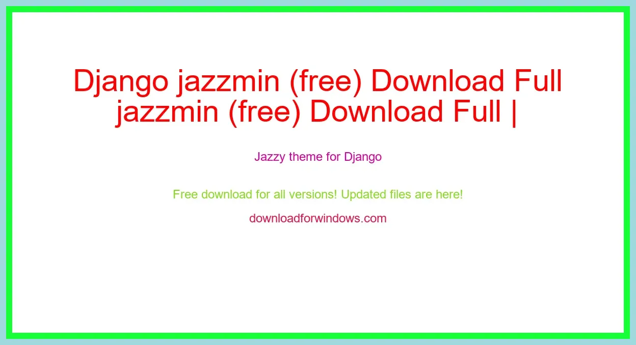 Django jazzmin (free) Download Full | **UPDATE