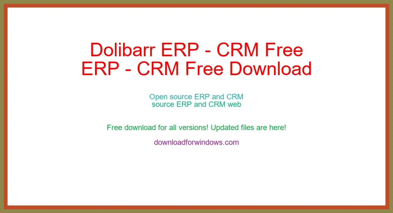 Dolibarr ERP - CRM Free Download for Windows & Mac