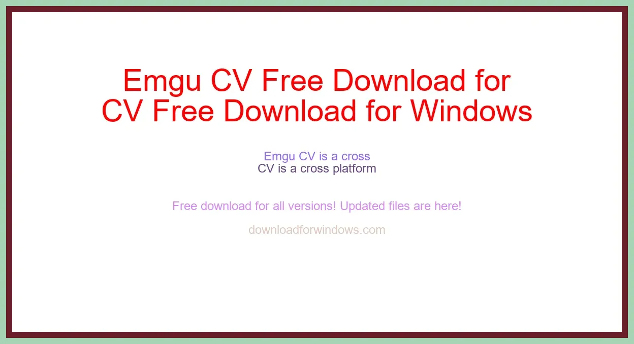 Emgu CV Free Download for Windows & Mac