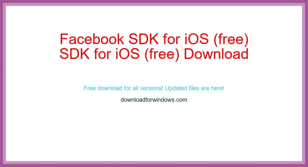 Facebook SDK for iOS (free) Download Full | **UPDATE