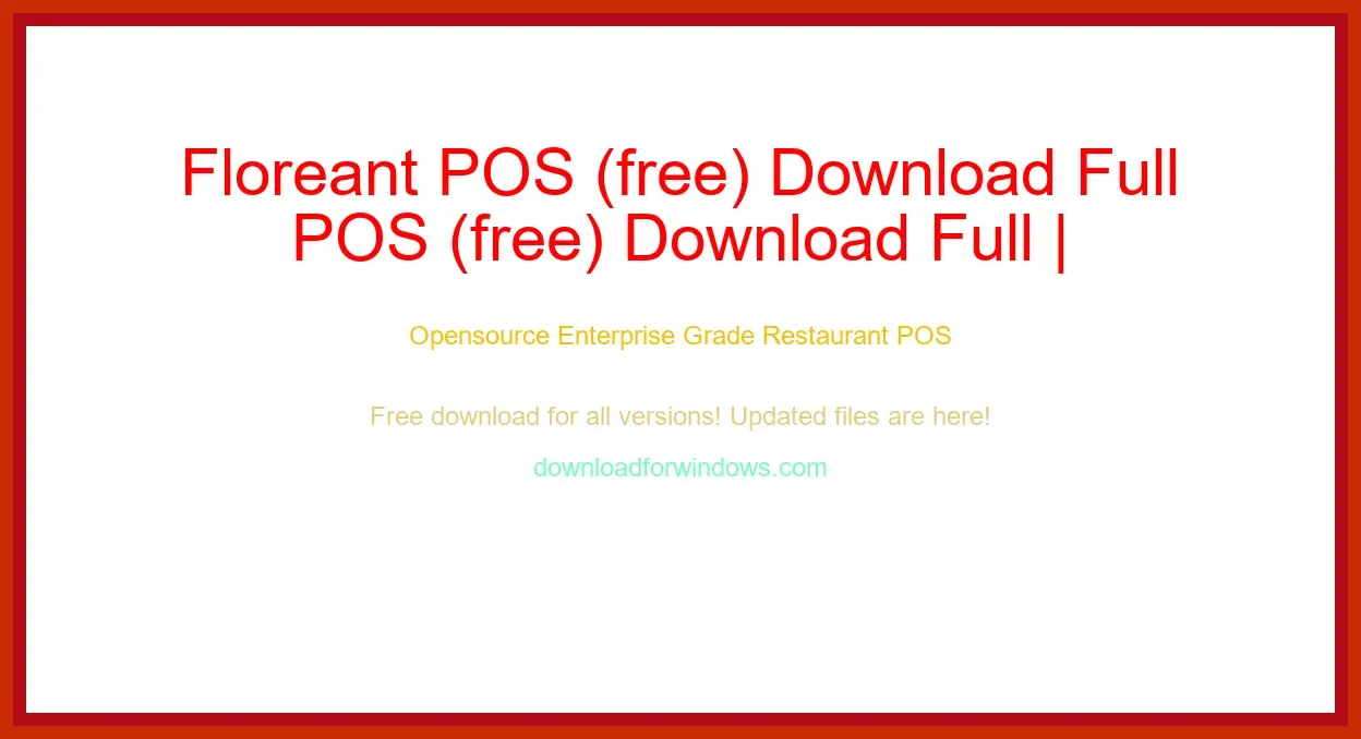 Floreant POS (free) Download Full | **UPDATE