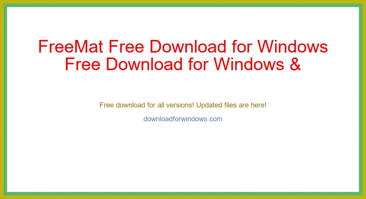 FreeMat Free Download for Windows & Mac