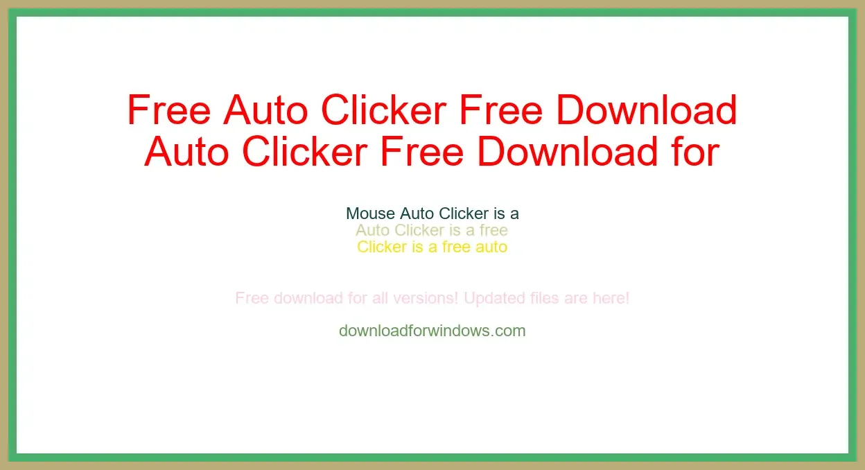 Free Auto Clicker Free Download for Windows & Mac