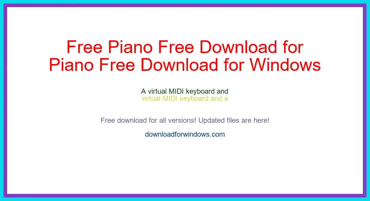 Free Piano Free Download for Windows & Mac