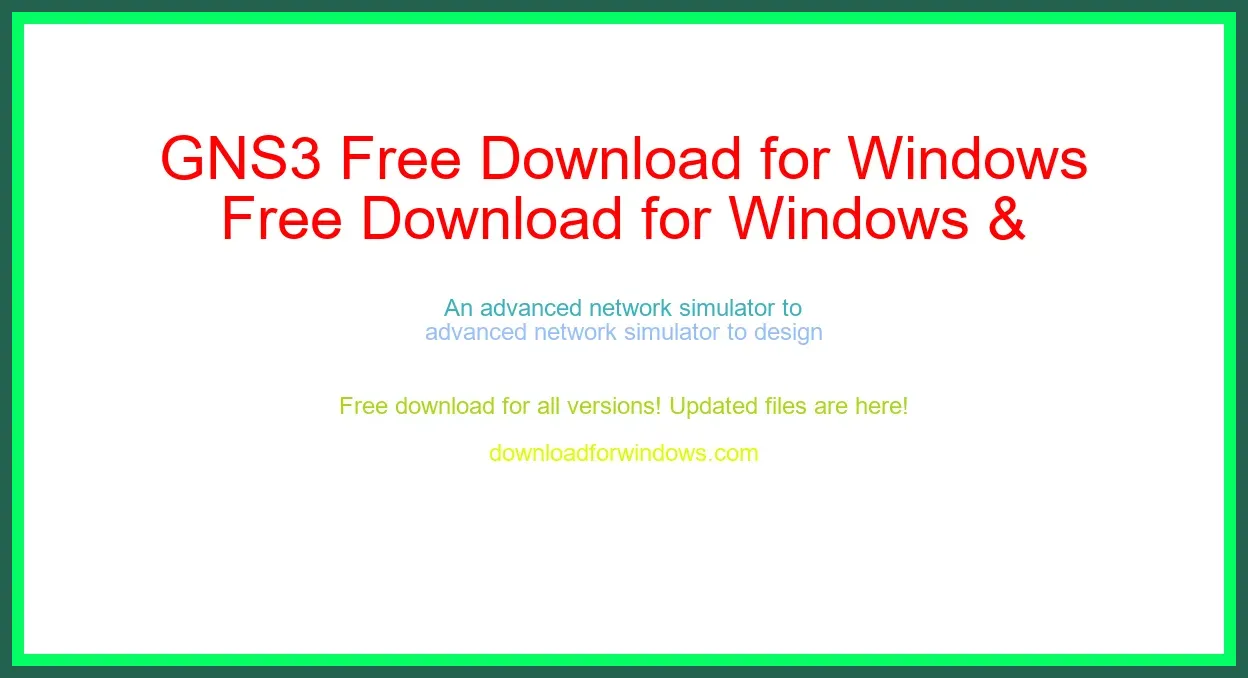 GNS3 Free Download for Windows & Mac
