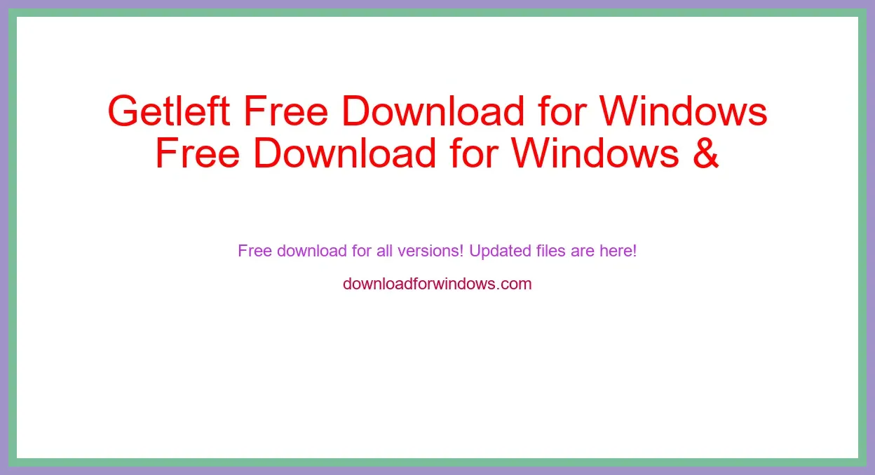 Getleft Free Download for Windows & Mac