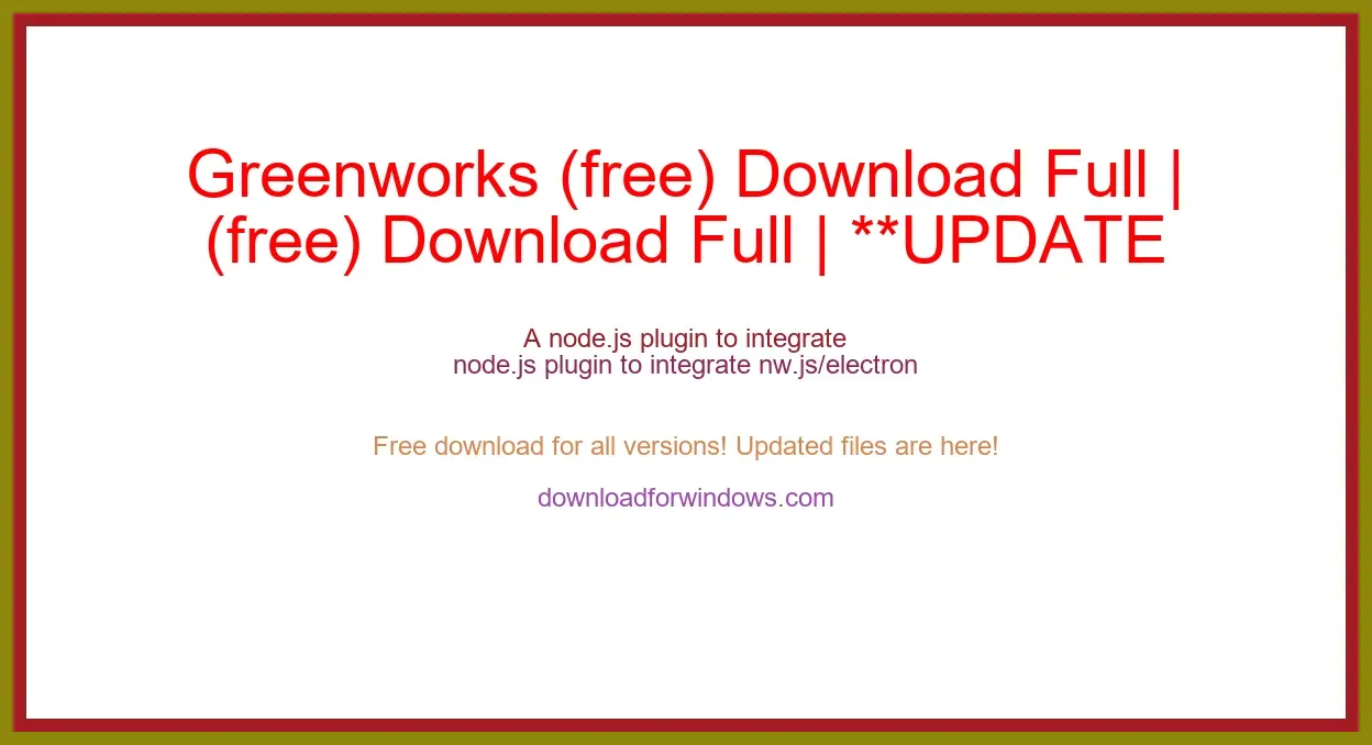 Greenworks (free) Download Full | **UPDATE