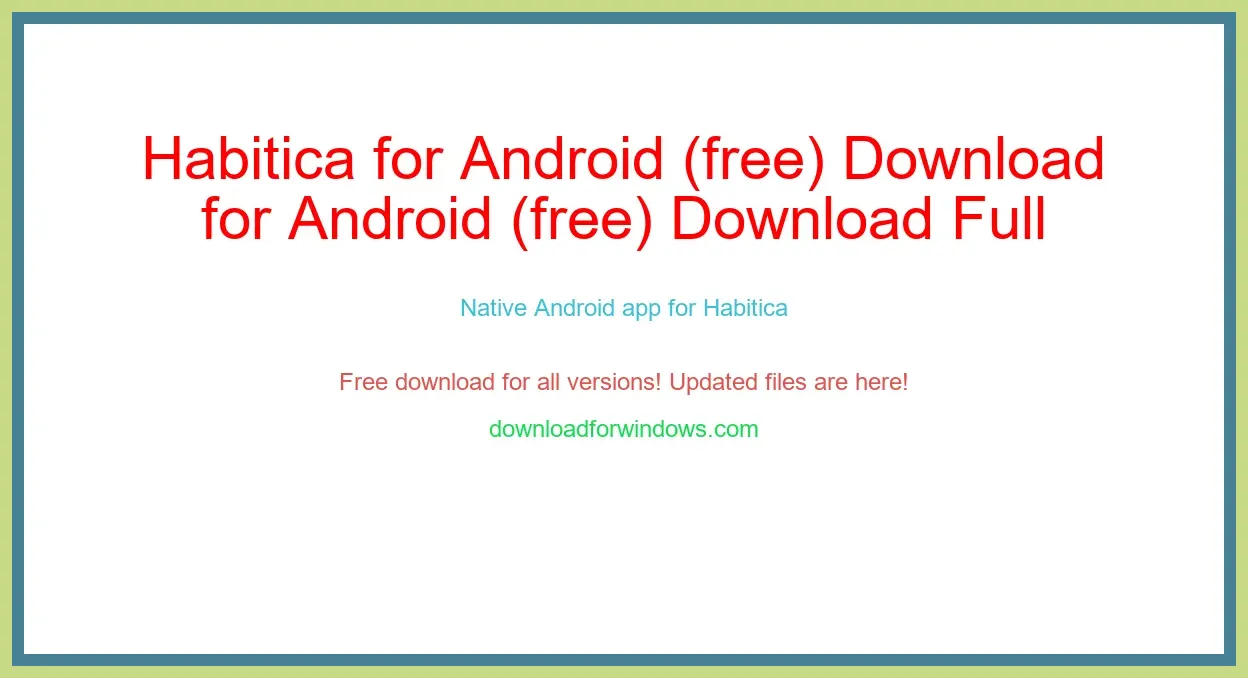 Habitica for Android (free) Download Full | **UPDATE