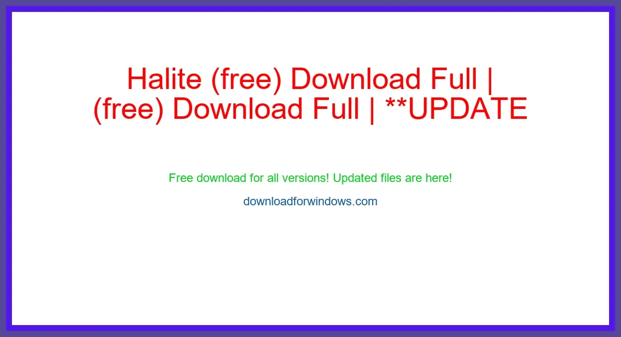 Halite (free) Download Full | **UPDATE