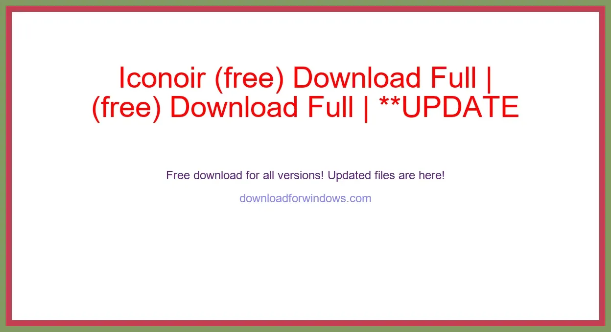 Iconoir (free) Download Full | **UPDATE