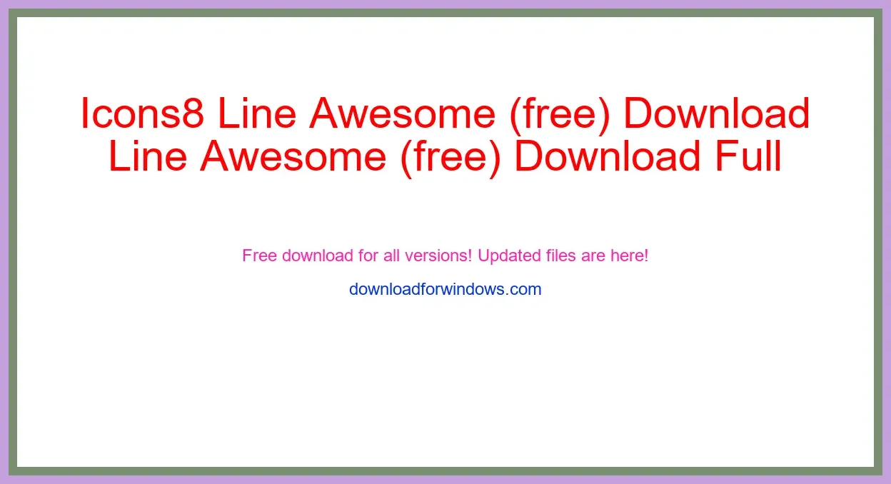 Icons8 Line Awesome (free) Download Full | **UPDATE