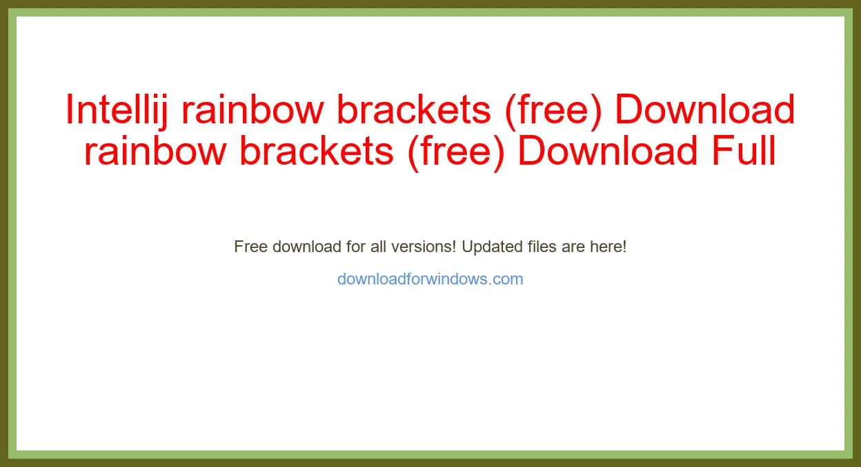 Intellij rainbow brackets (free) Download Full | **UPDATE