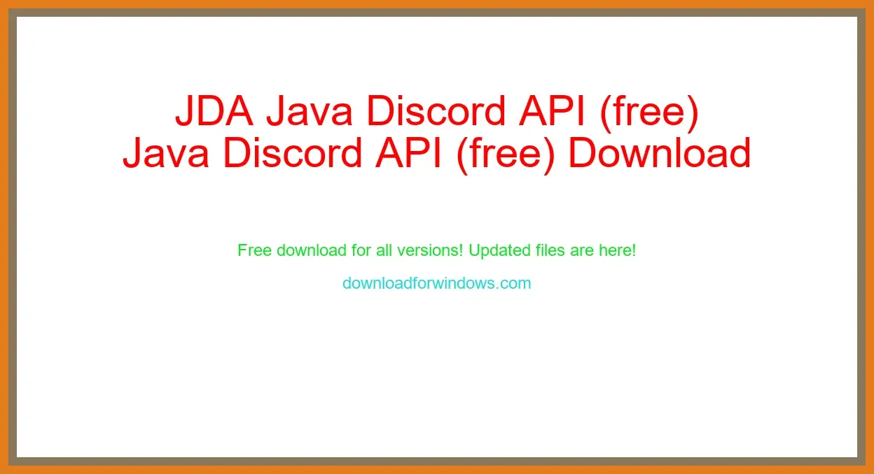 JDA Java Discord API (free) Download Full | **UPDATE