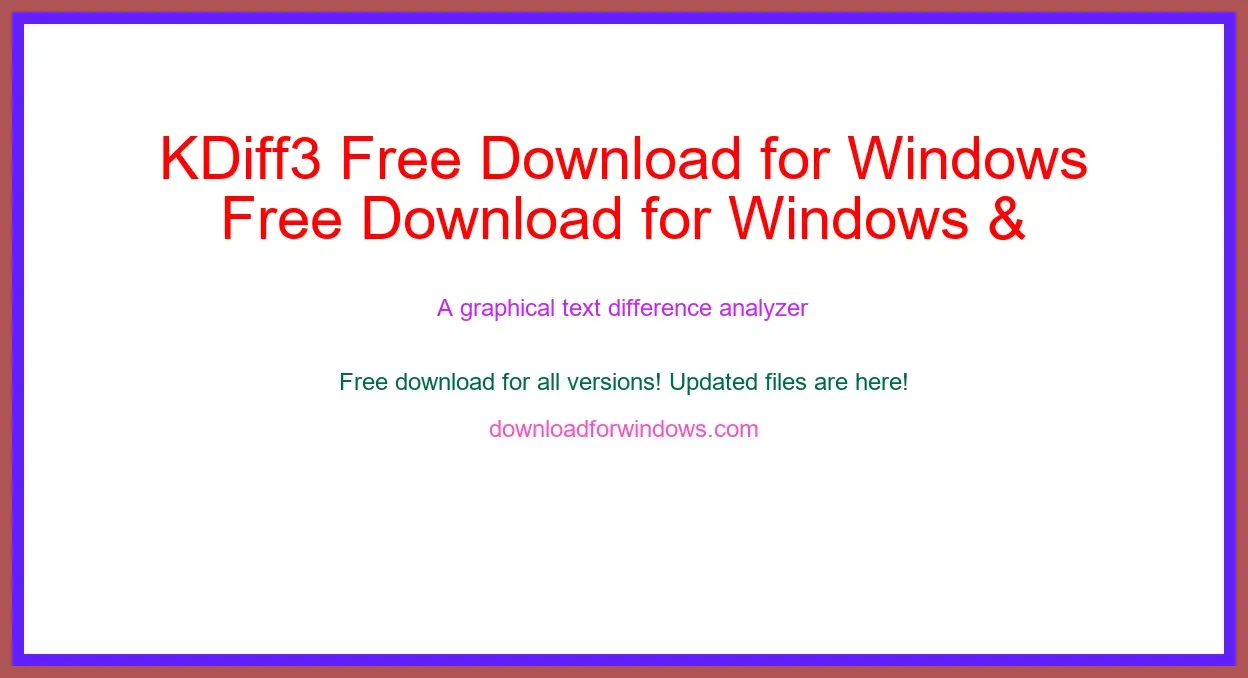 KDiff3 Free Download for Windows & Mac