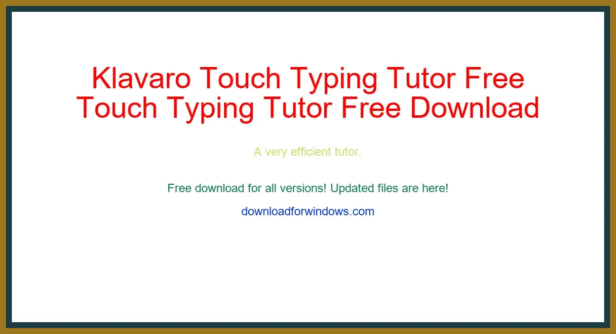 Klavaro Touch Typing Tutor Free Download for Windows & Mac
