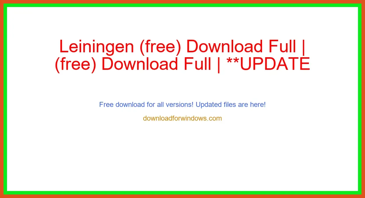 Leiningen (free) Download Full | **UPDATE