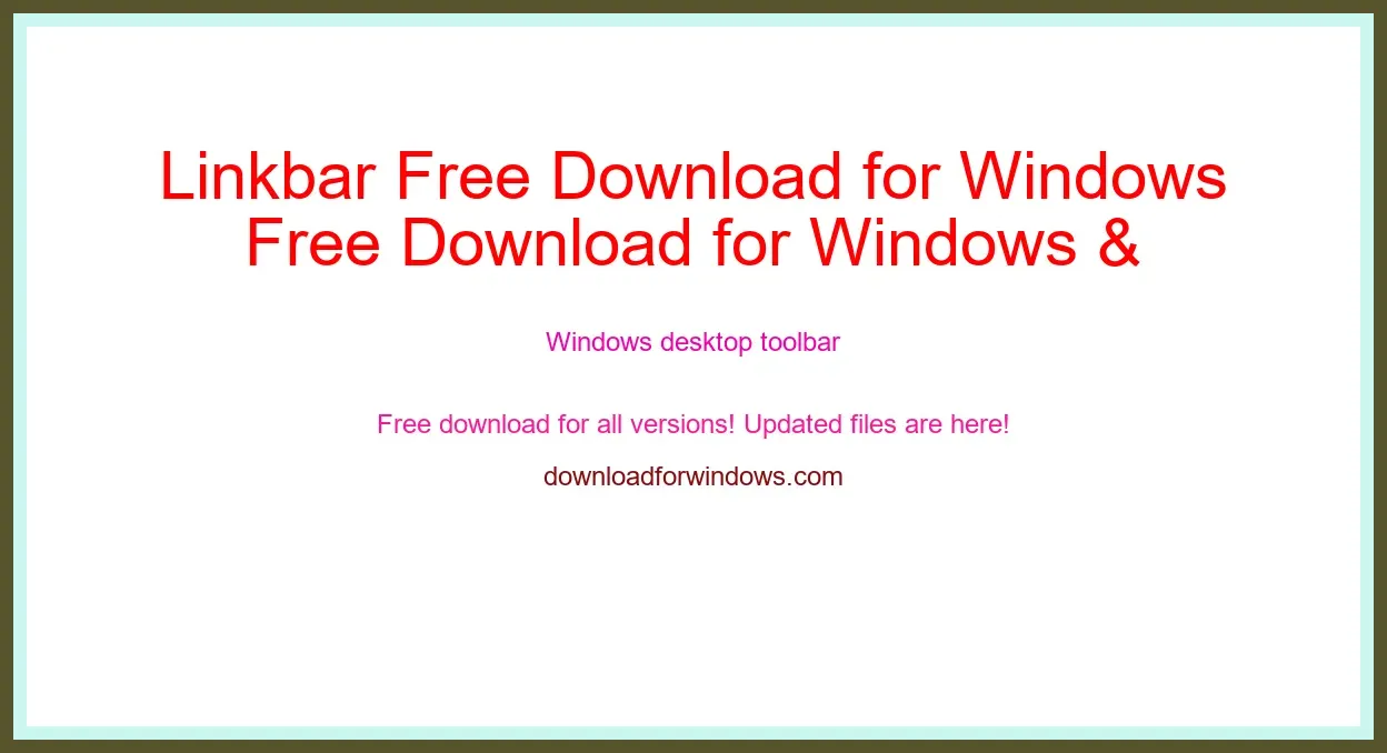 Linkbar Free Download for Windows & Mac