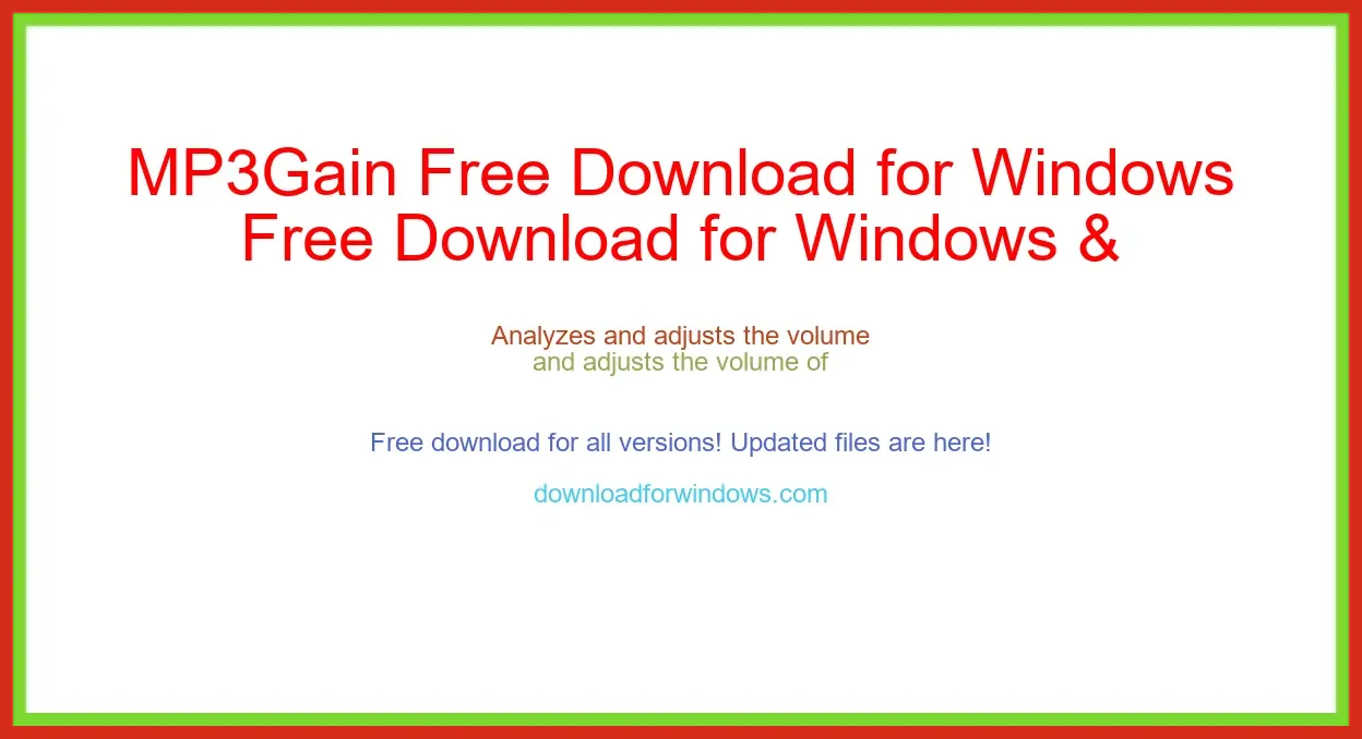 MP3Gain Free Download for Windows & Mac