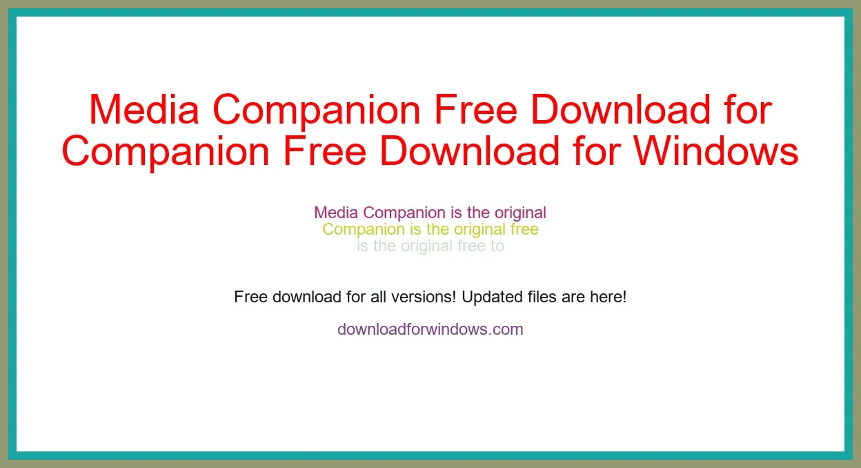 Media Companion Free Download for Windows & Mac