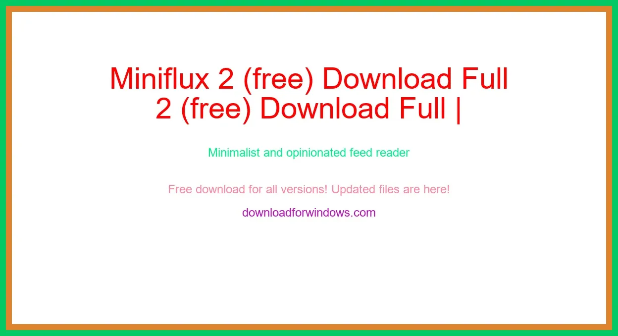 Miniflux 2 (free) Download Full | **UPDATE
