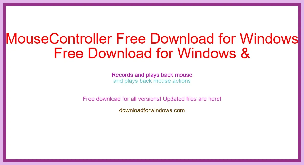 MouseController Free Download for Windows & Mac