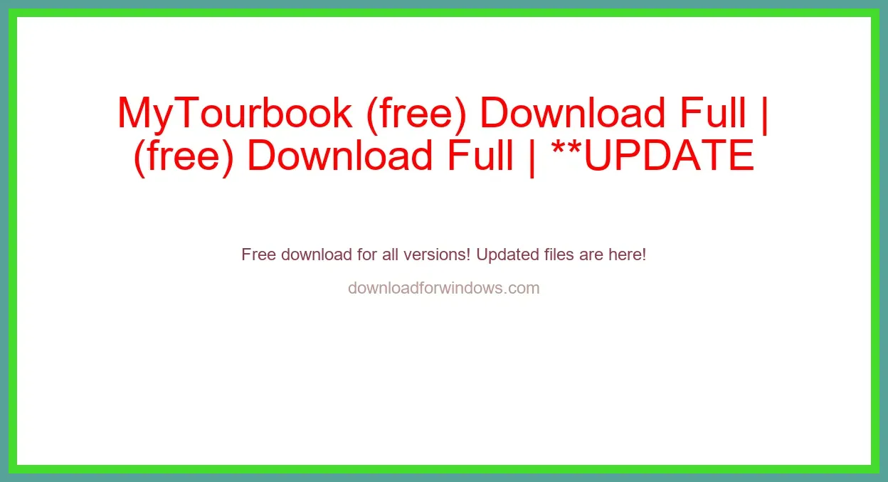 MyTourbook (free) Download Full | **UPDATE