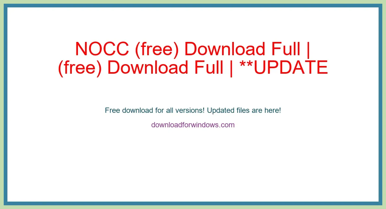 NOCC (free) Download Full | **UPDATE