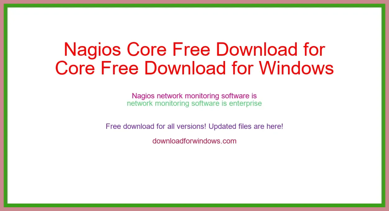 Nagios Core Free Download for Windows & Mac