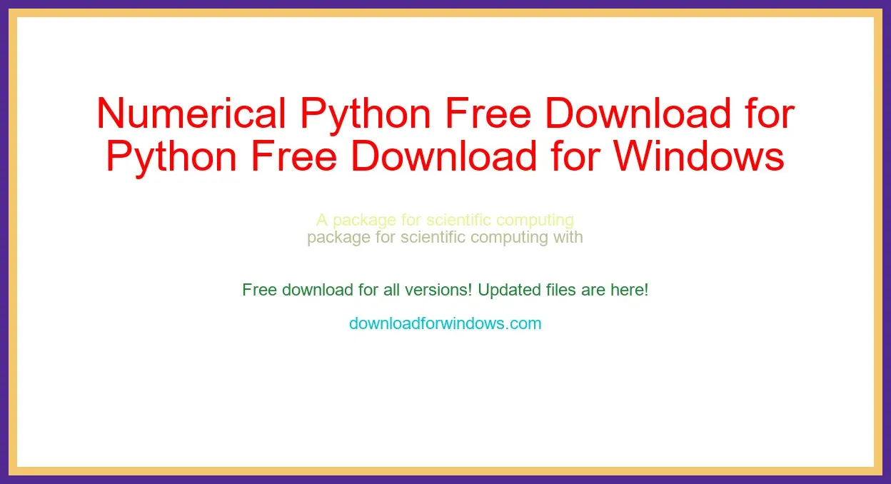 Numerical Python Free Download for Windows & Mac