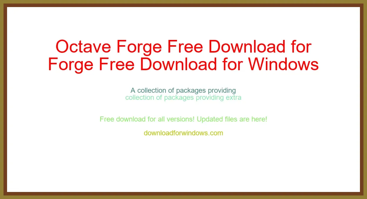 Octave Forge Free Download for Windows & Mac