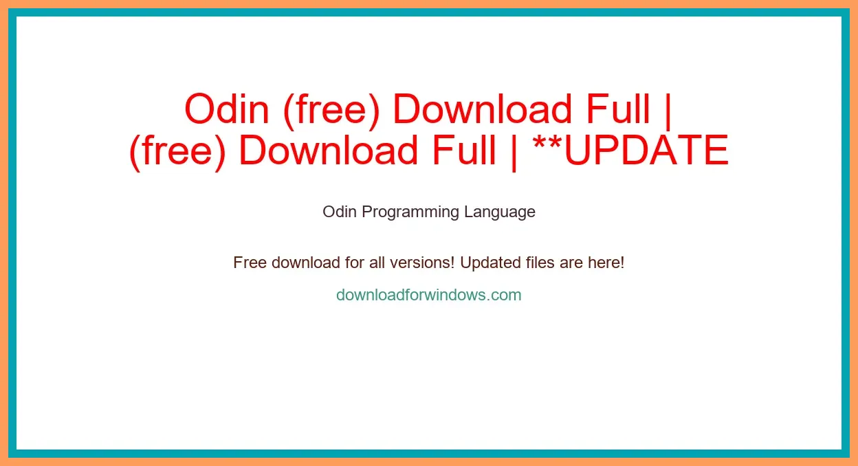 Odin (free) Download Full | **UPDATE