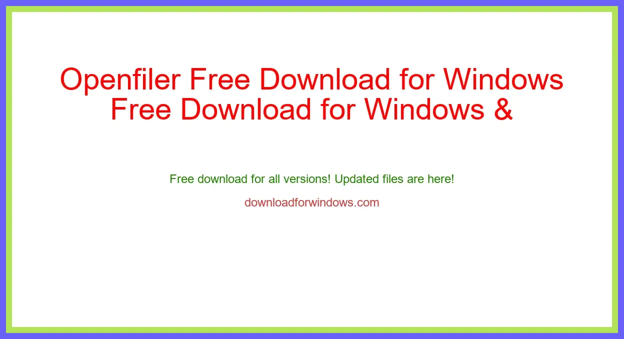 Openfiler Free Download for Windows & Mac