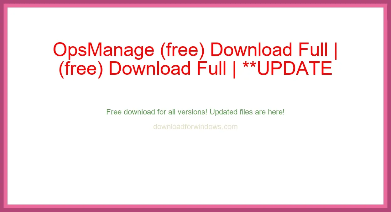 OpsManage (free) Download Full | **UPDATE