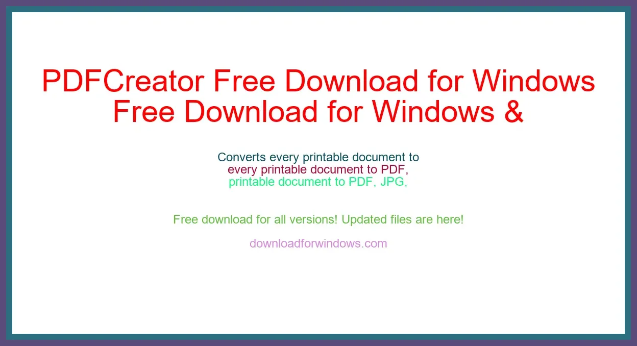 PDFCreator Free Download for Windows & Mac