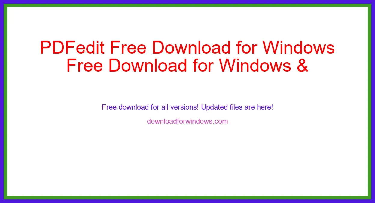 PDFedit Free Download for Windows & Mac