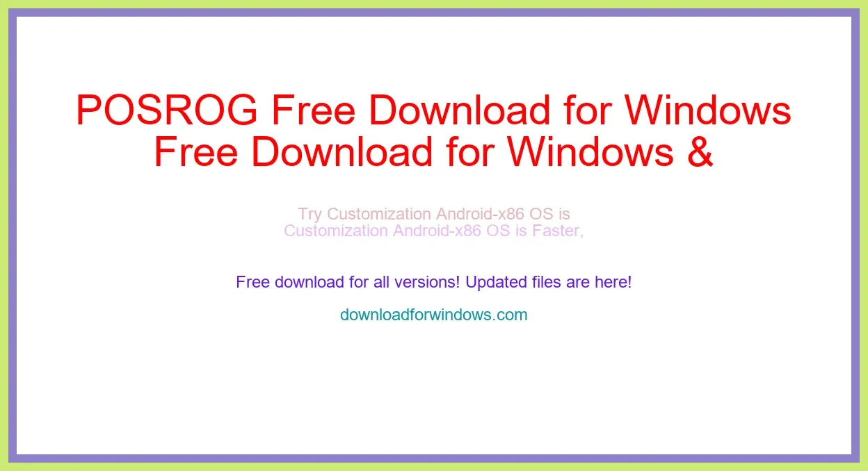 POSROG Free Download for Windows & Mac