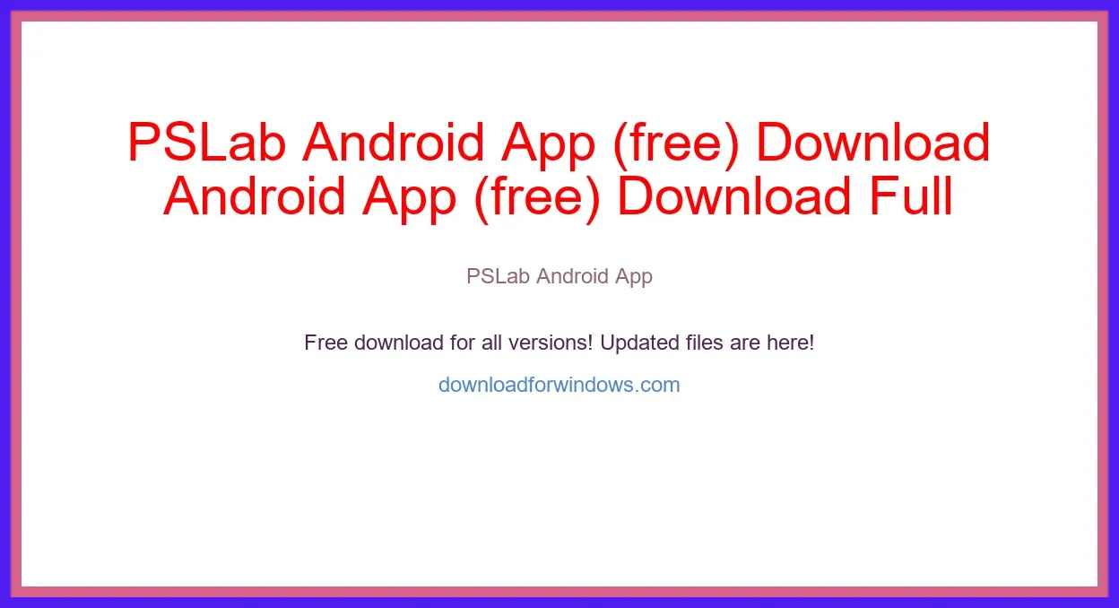 PSLab Android App (free) Download Full | **UPDATE