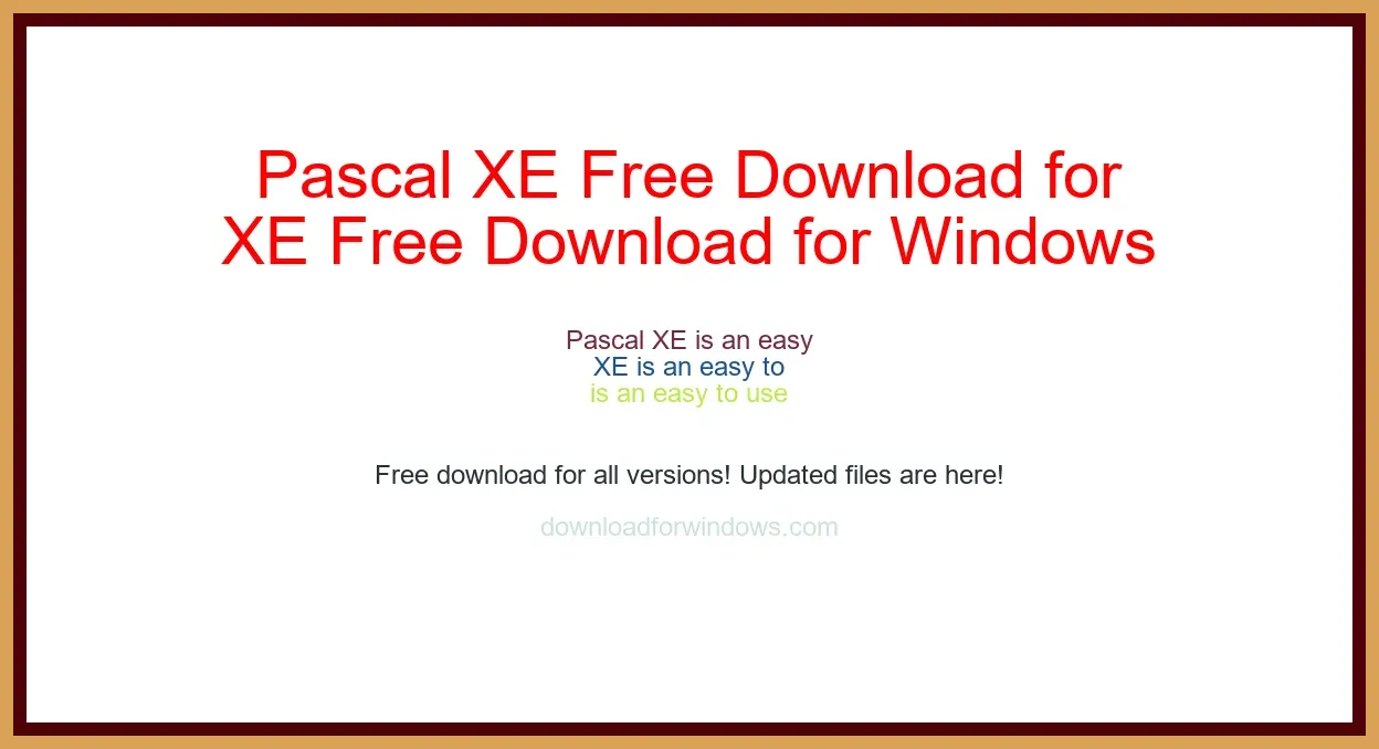 Pascal XE Free Download for Windows & Mac