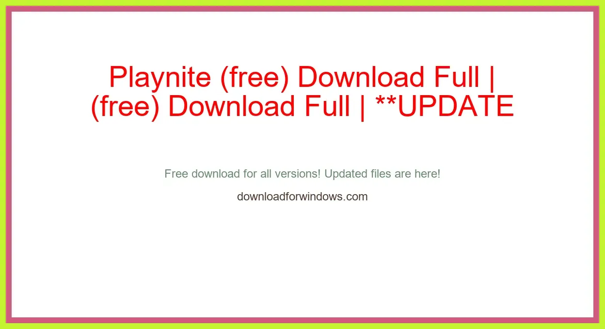 Playnite (free) Download Full | **UPDATE